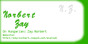 norbert zay business card